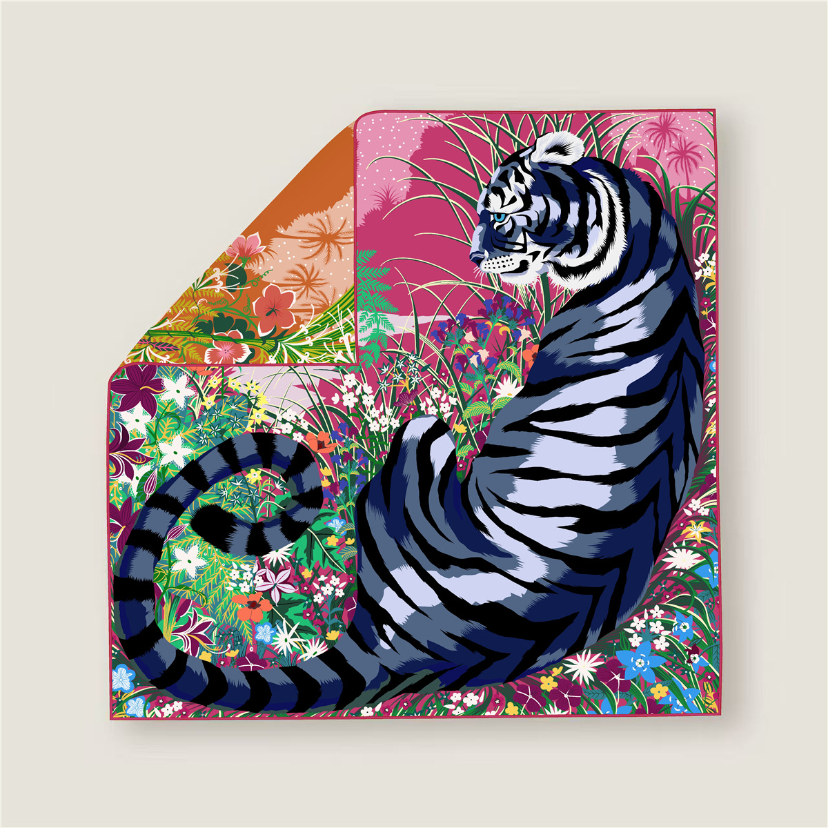70CM Curled Edge Twill Silk Sq - Scarf Silk Square บทวิจารณ์และราคา