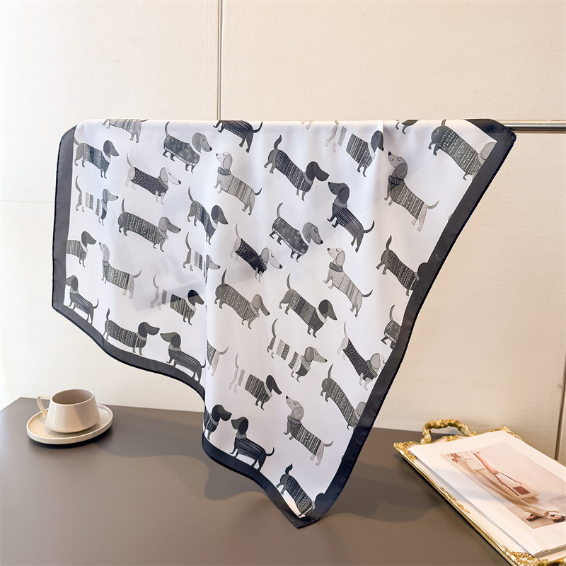 Ladies Cotton Dog Printed Squa - Bandana Cotton บทวิจารณ์และราคา