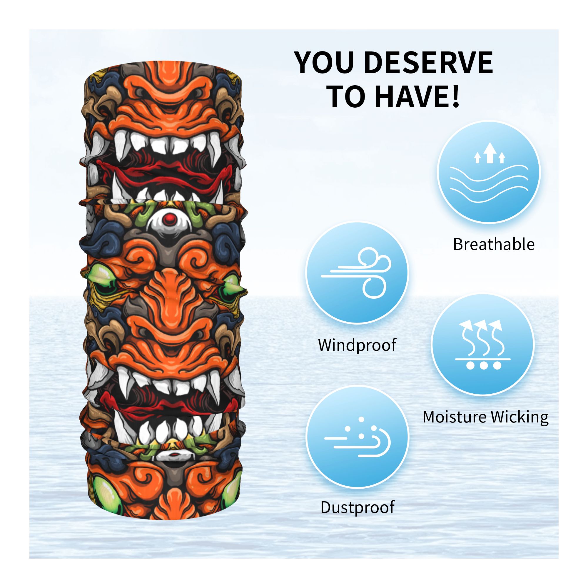 Custom Samurai Demon Oni Winte - Neck Warmer Tube บทวิจารณ์และราคา