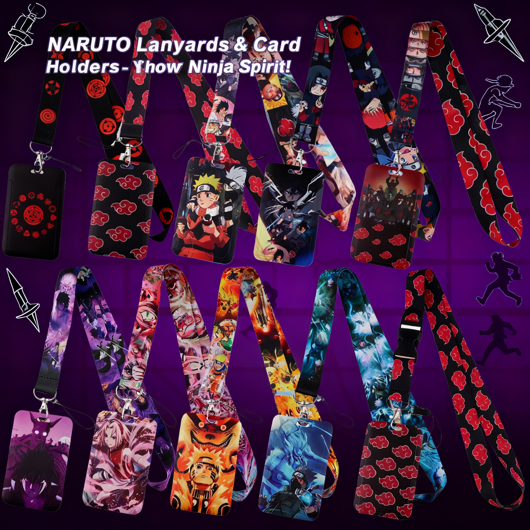 Japanese Anime Red Clouds Busi - Lanyard Badge Holder บทวิจารณ์และราคา
