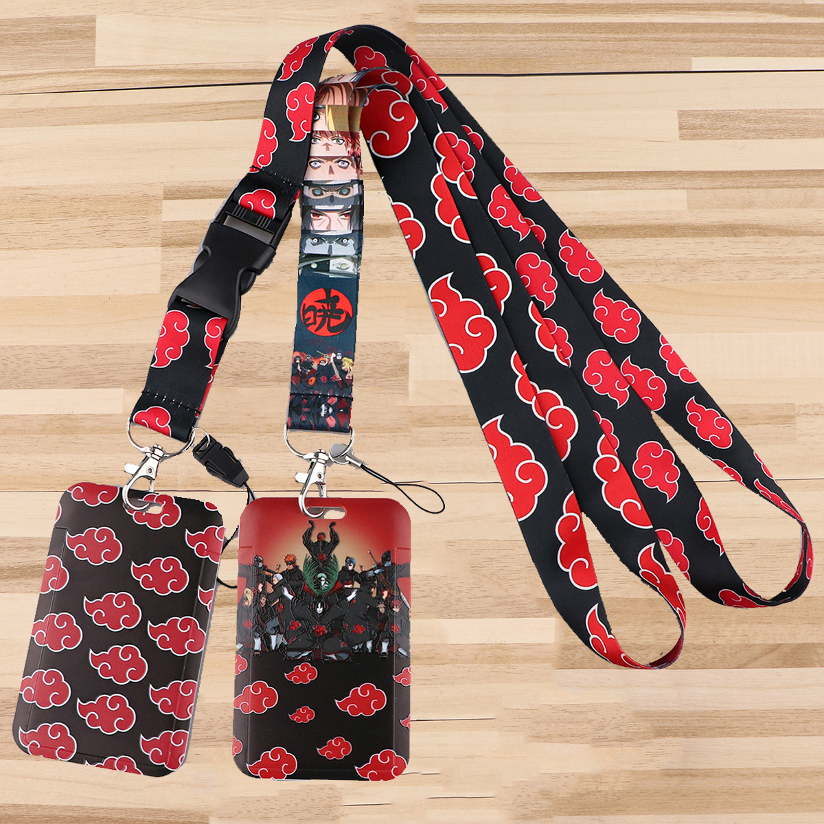 Japanese Anime Red Clouds Busi - Lanyard Badge Holder บทวิจารณ์และราคา